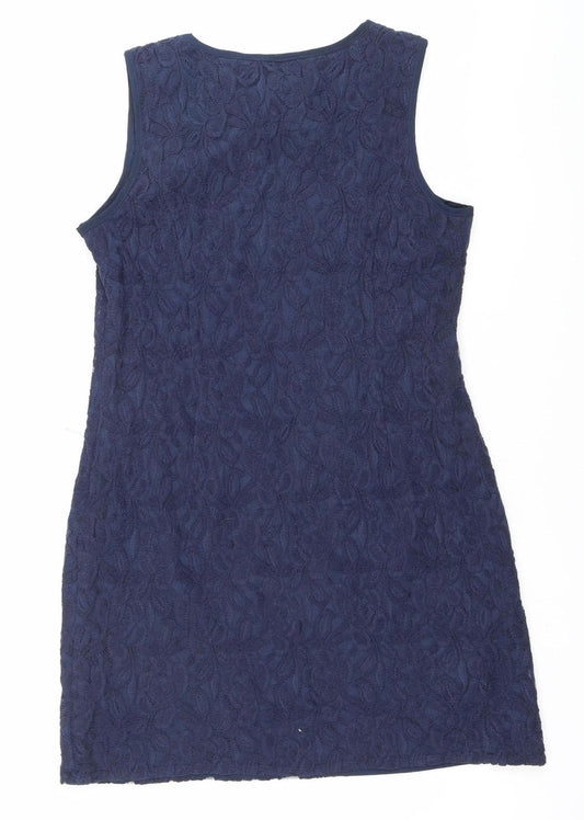 Dunnes Women’s Blue Floral Lace Shift Dress Size 14 Sleeveless