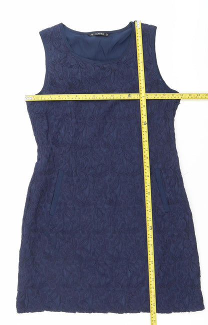 Dunnes Women’s Blue Floral Lace Shift Dress Size 14 Sleeveless