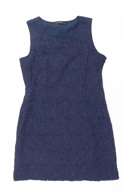 Dunnes Women’s Blue Floral Lace Shift Dress Size 14 Sleeveless