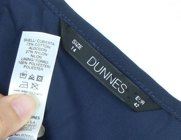 Dunnes Women’s Blue Floral Lace Shift Dress Size 14 Sleeveless