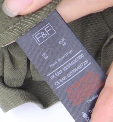 F&F Women’s Green Size 20 Elastic Waist Viscose Trousers