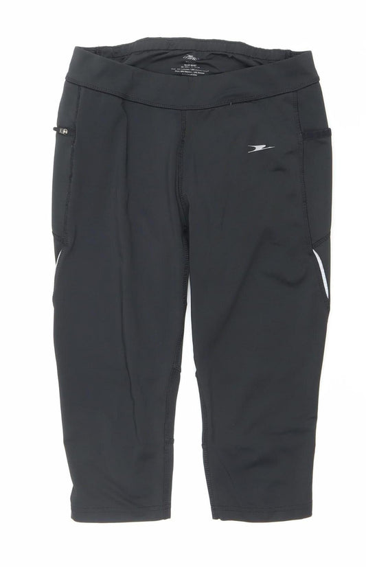 Crane Women’s Black Compression Shorts M 12-14 Running Cycling Gym