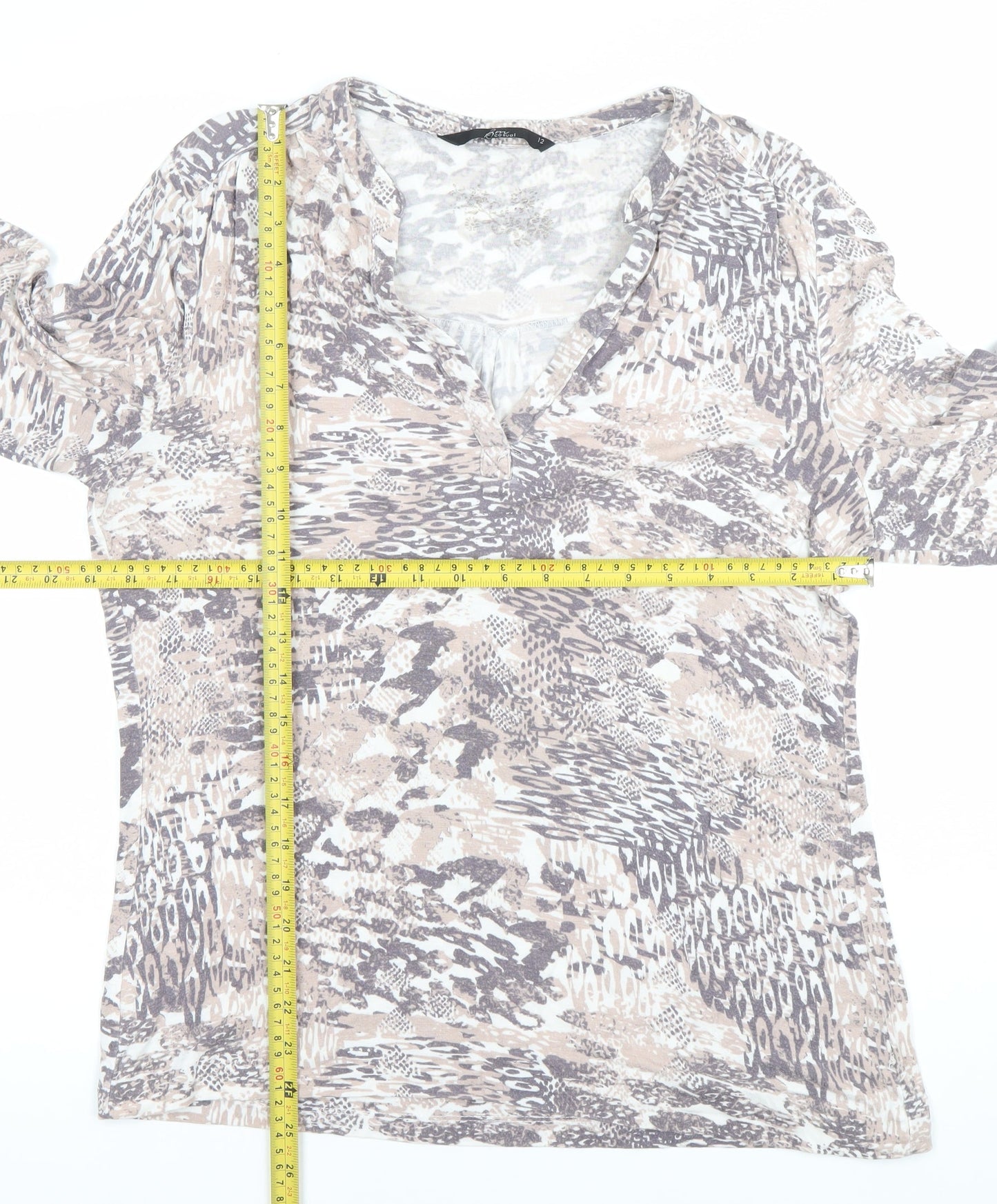 Prim Casual Womens Multicoloured Animal Print Tunic Blouse Size 12