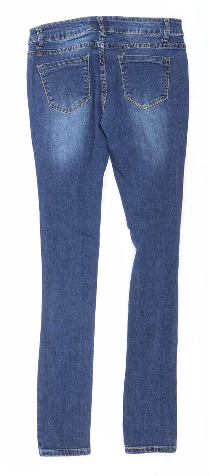 Denim Club Women's Blue Size 12 Distressed Skinny Jeans