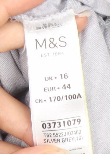 Womens UK Size 16 Marks and Spencer Grey Basic Blouse