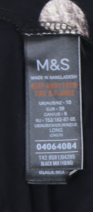 Marks and Spencer Women Black Polka Dot Long A-Line Skirt Size 10