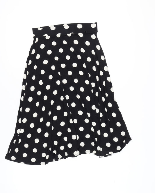 Marks and Spencer Women’s Black Polka Dot A-Line Skirt Size 10 Long
