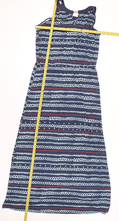 Apricot Womens Blue Geometric Midi Fit & Flare Dress Size 14 Sleeveless