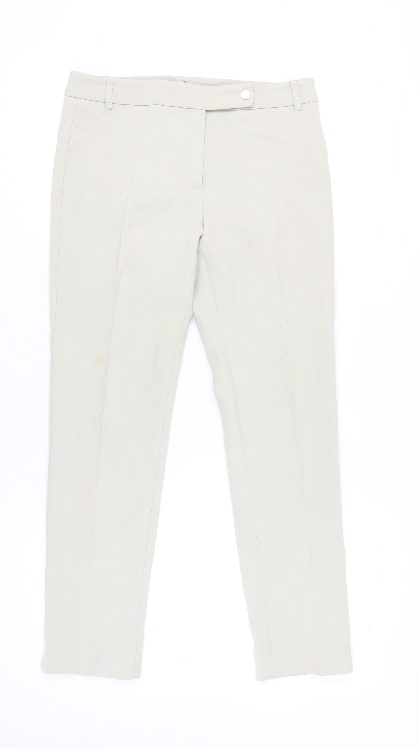Gerard Darel Womens Beige Size 10 Slim Straight Leg Trousers