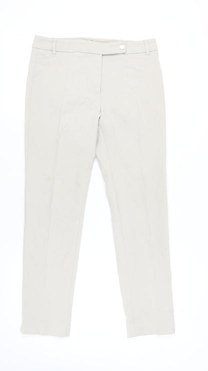Gerard Darel Womens Beige Size 10 Slim Straight Leg Trousers