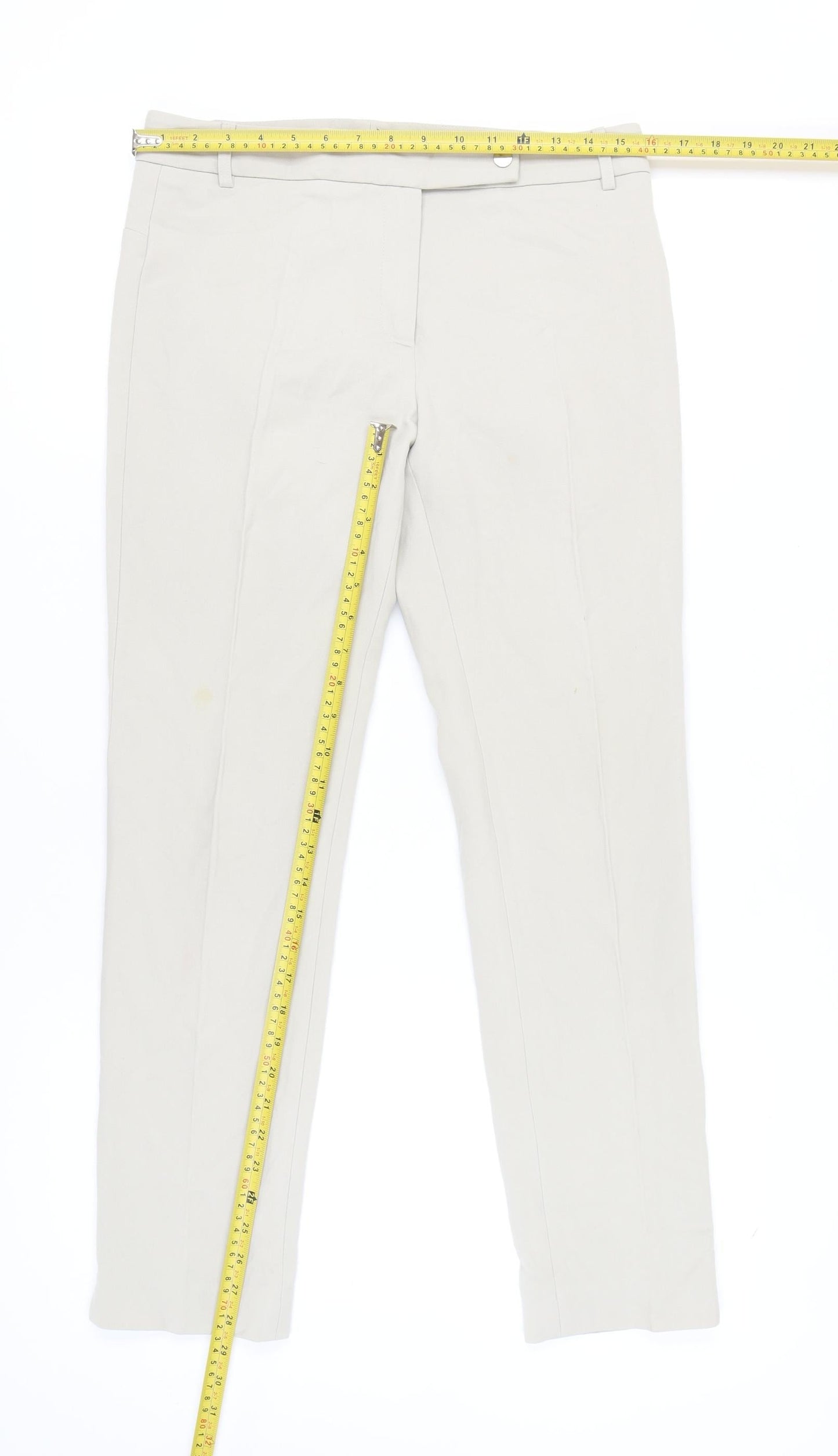 Gerard Darel Womens Beige Size 10 Slim Straight Leg Trousers