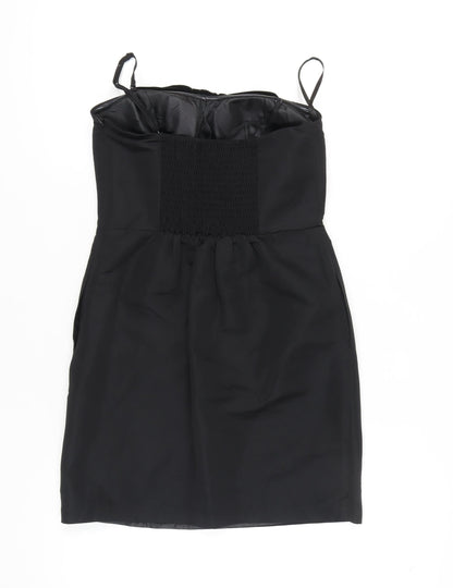 Vila Women’s Black Short Bodycon Bow Party Dress Size S