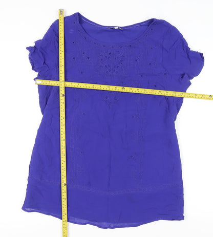 Womens UK Size 16 Marks and Spencer Purple Tunic Blouse