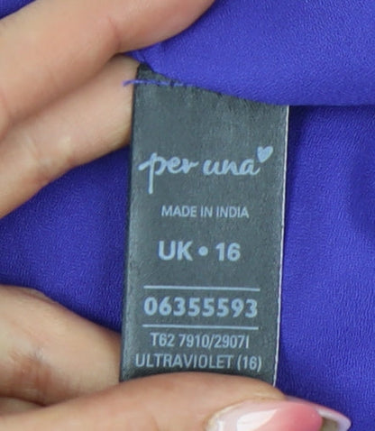 Womens UK Size 16 Marks and Spencer Purple Tunic Blouse