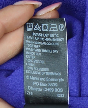 Womens UK Size 16 Marks and Spencer Purple Tunic Blouse