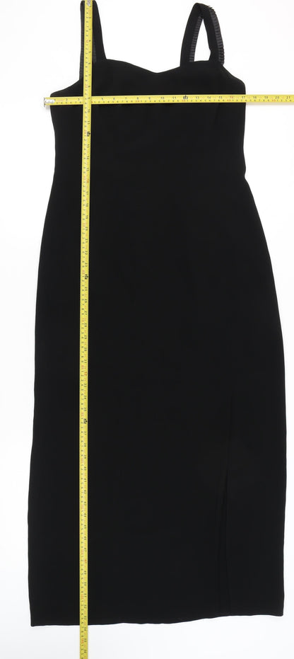 Gerry Weber Women’s Black Midi Sheath Dress Size 14 Sleeveless Sweetheart
