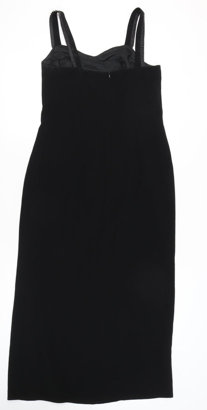 Gerry Weber Women’s Black Midi Sheath Dress Size 14 Sleeveless Sweetheart