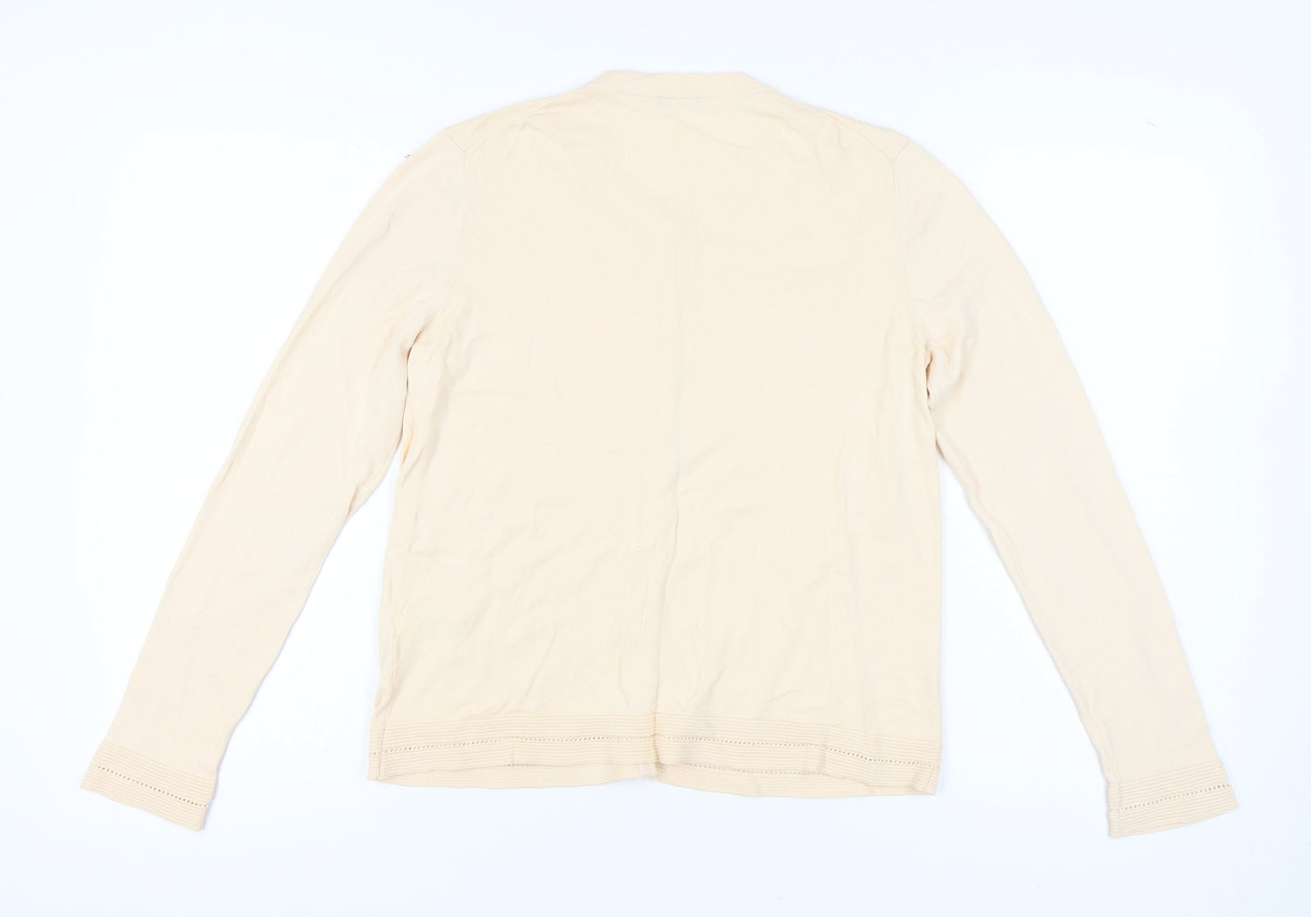 Womens UK Size L United Colors of Benetton Beige Cardigan Jumper