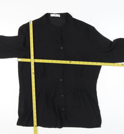 Womens UK Size 16 MNG Black Basic Blouse