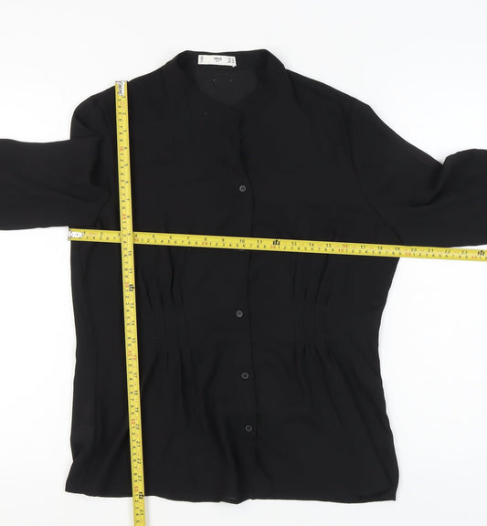 Womens UK Size 16 MNG Black Basic Blouse