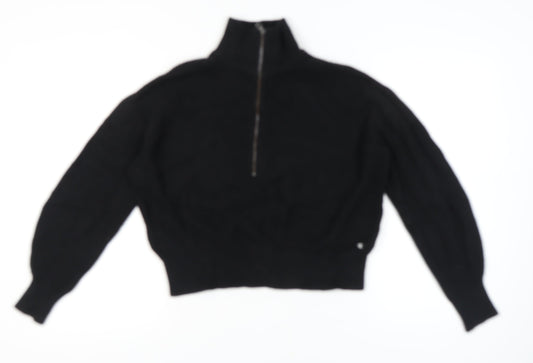 Calvin Klein Jeans Women's Black L High Neck Half Zip Jumper
