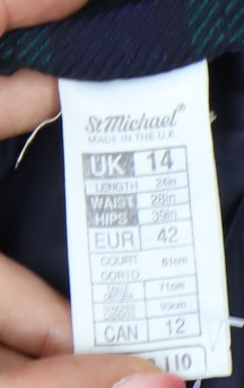 Marks and Spencer Women’s Multicoloured Wool Pencil Skirt UK14