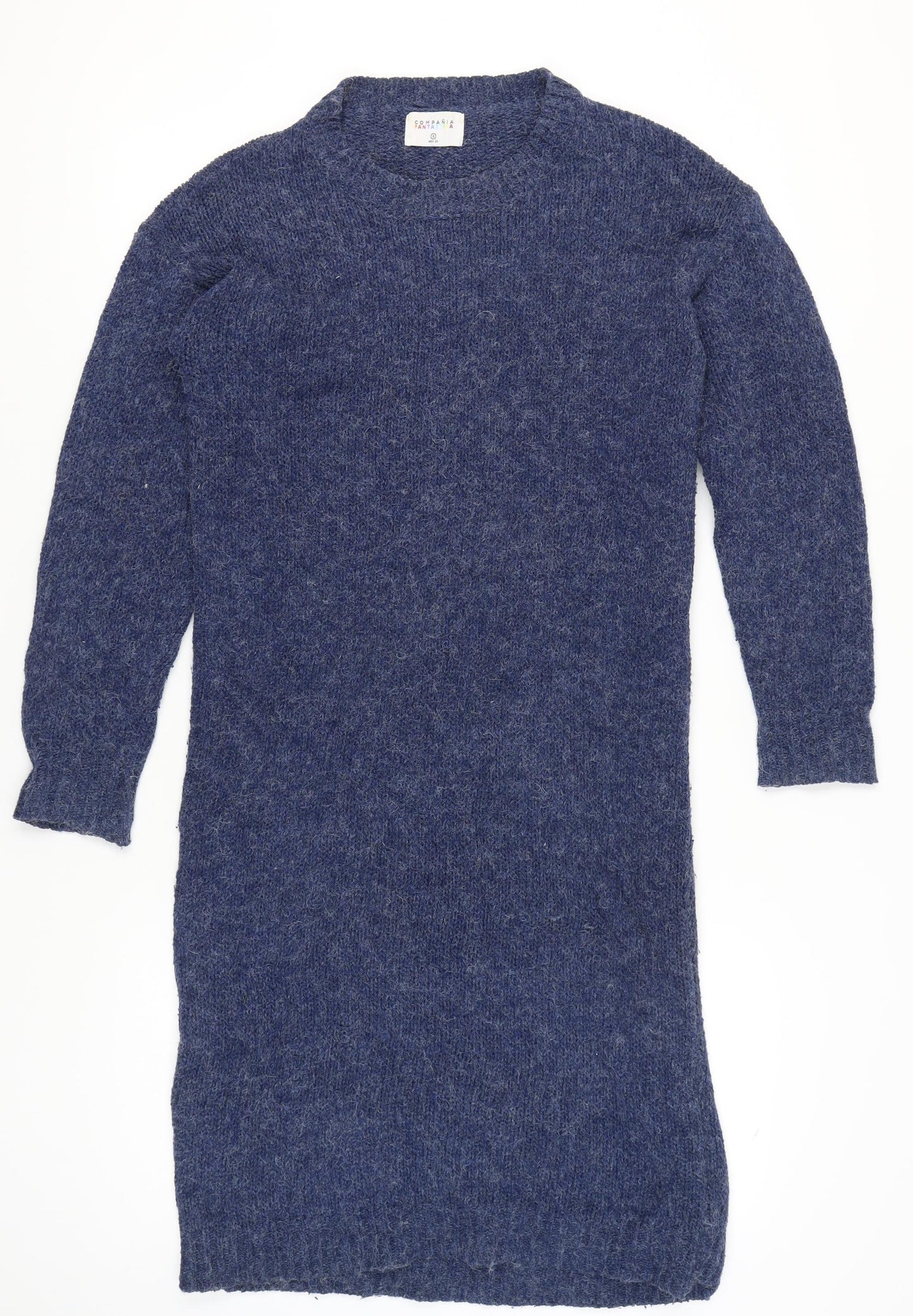 Compania Fantastica Women’s Blue Knit Jumper Dress Size S Knee Length