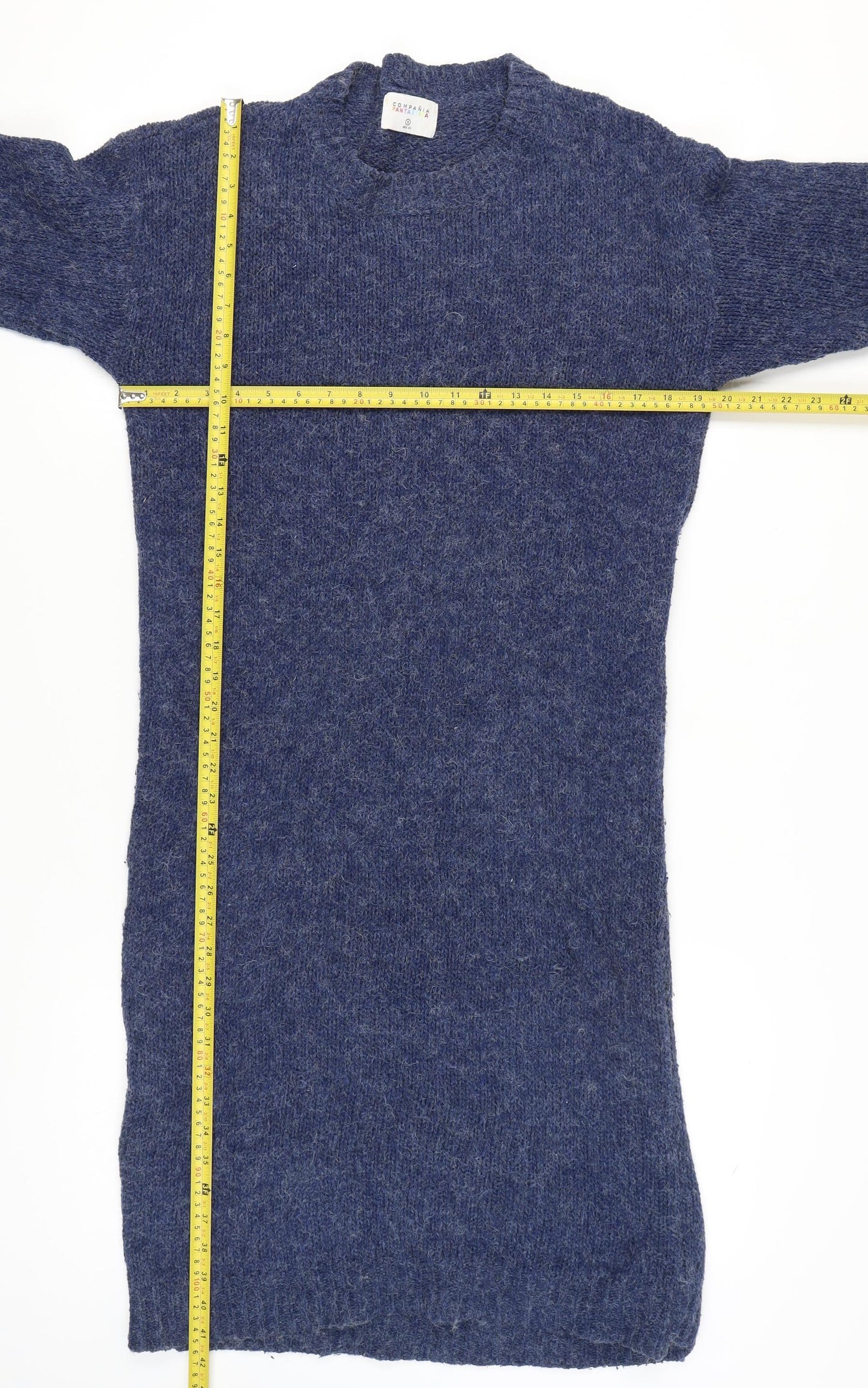 Compania Fantastica Women’s Blue Knit Jumper Dress Size S Knee Length