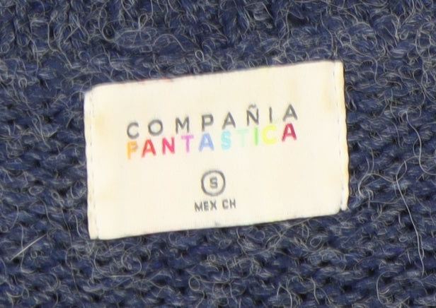Compania Fantastica Women’s Blue Knit Jumper Dress Size S Knee Length
