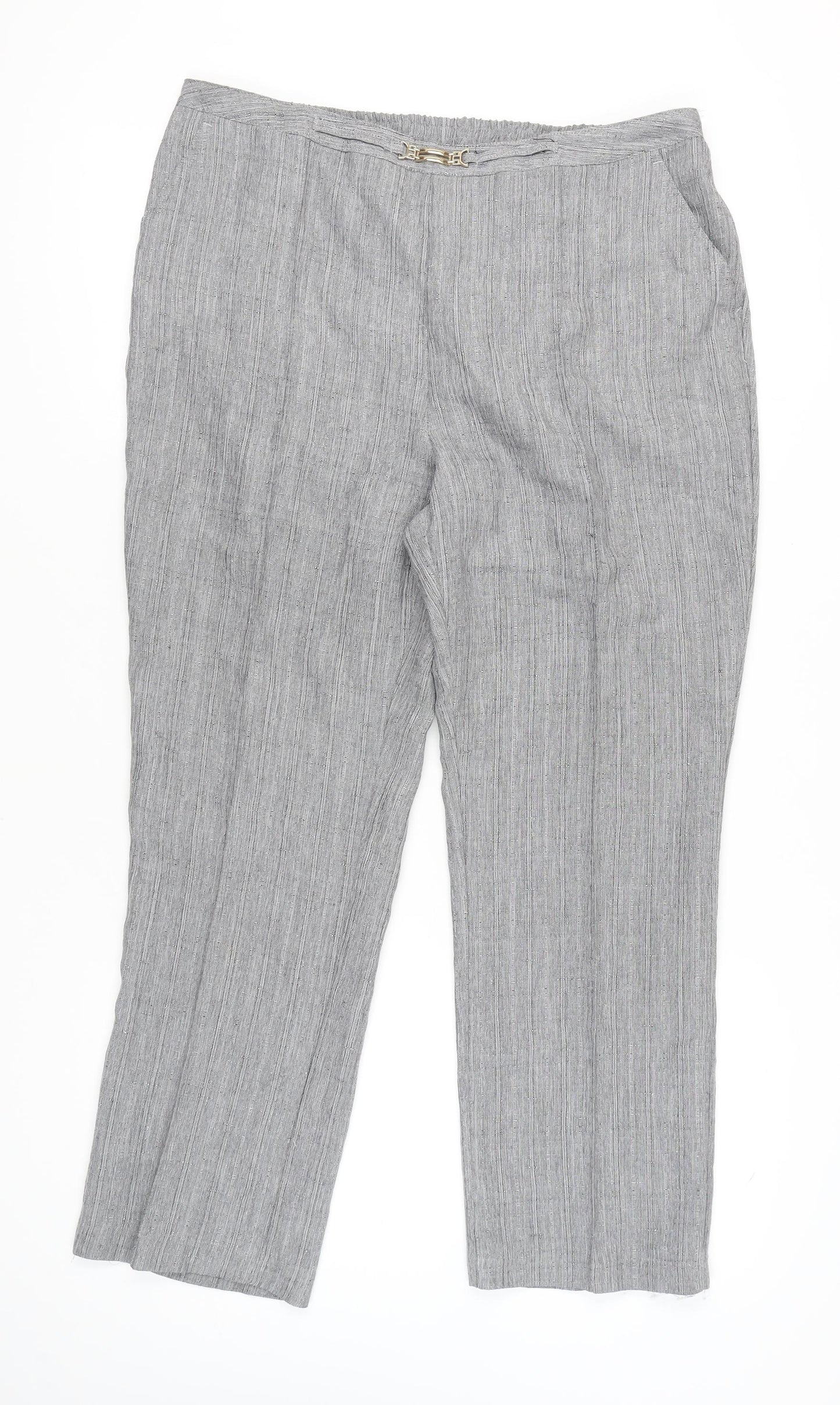 Womens UK Size 20 Damart Regular Fit Casual Travel Grey Trousers