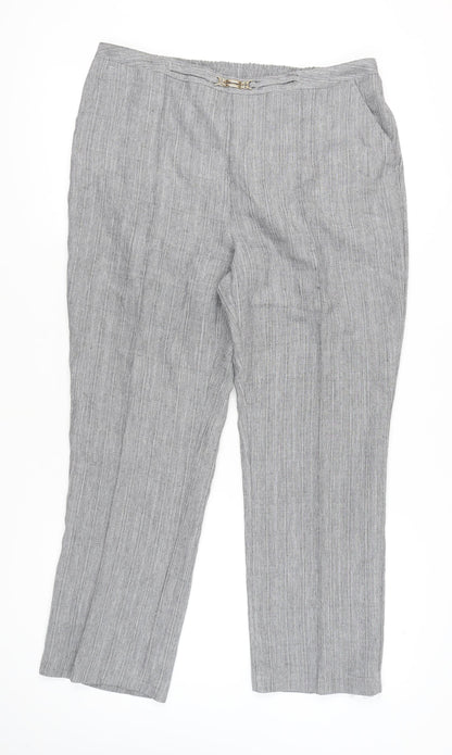 Womens UK Size 20 Damart Regular Fit Casual Travel Grey Trousers