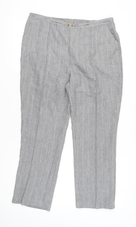 Womens UK Size 20 Damart Regular Fit Casual Travel Grey Trousers