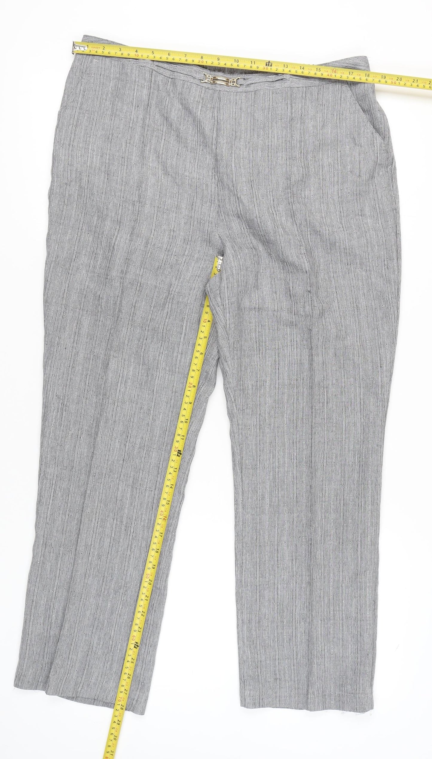 Womens UK Size 20 Damart Regular Fit Casual Travel Grey Trousers