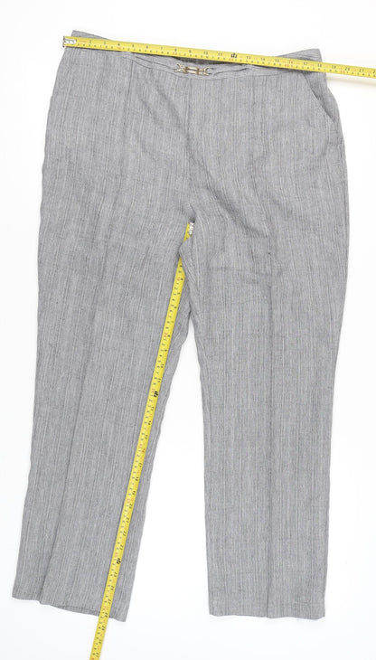 Womens UK Size 20 Damart Regular Fit Casual Travel Grey Trousers