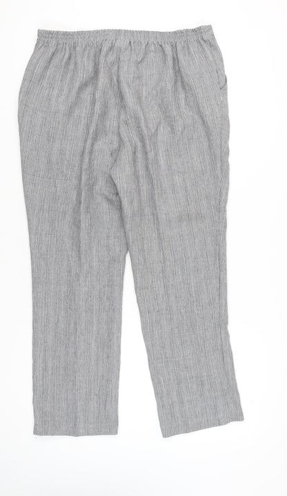 Womens UK Size 20 Damart Regular Fit Casual Travel Grey Trousers