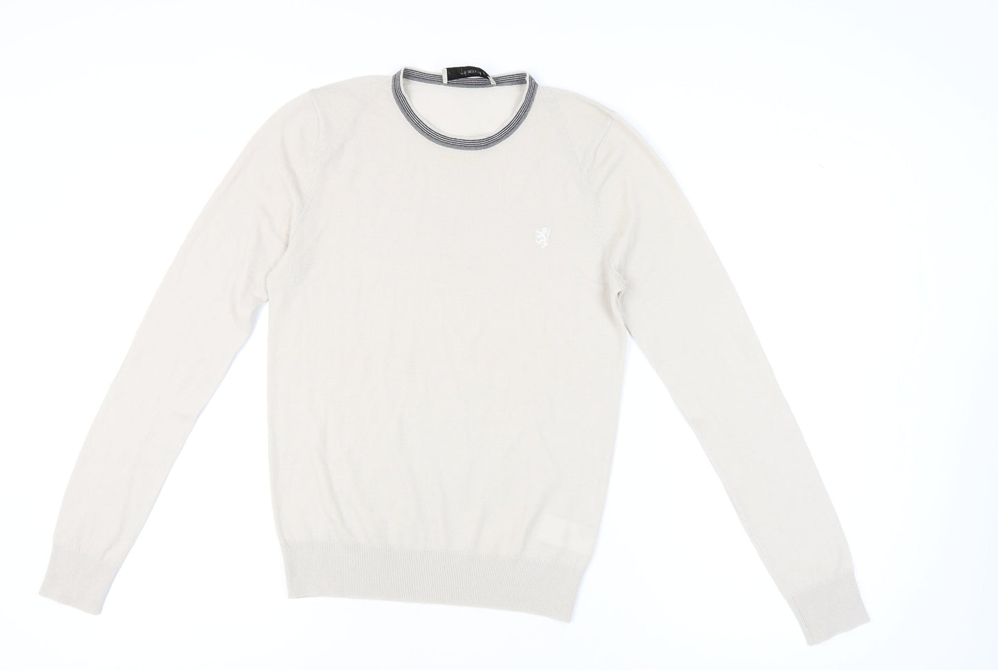 Pringle of Scotland Men’s Beige Merino Wool Crew Neck Jumper S