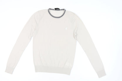 Pringle of Scotland Men’s Beige Merino Wool Crew Neck Jumper S