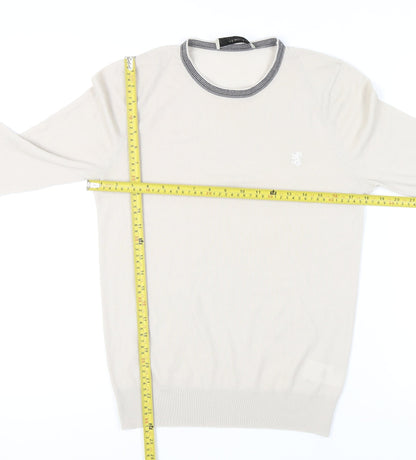 Pringle of Scotland Men’s Beige Merino Wool Crew Neck Jumper S