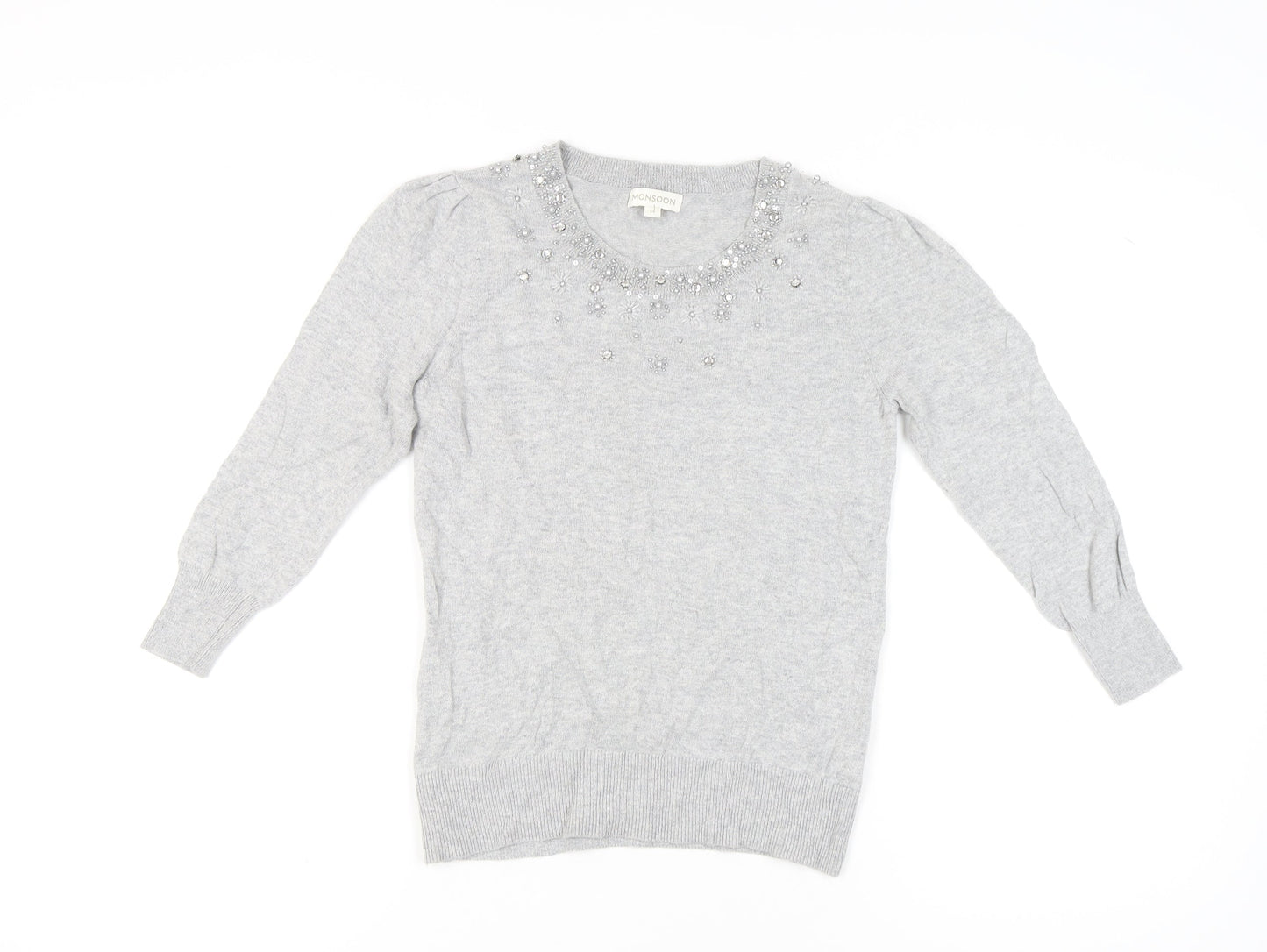 Womens UK Size M Monsoon Grey Pullover Jumper