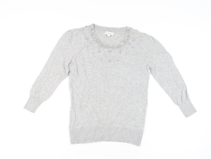Womens UK Size M Monsoon Grey Pullover Jumper
