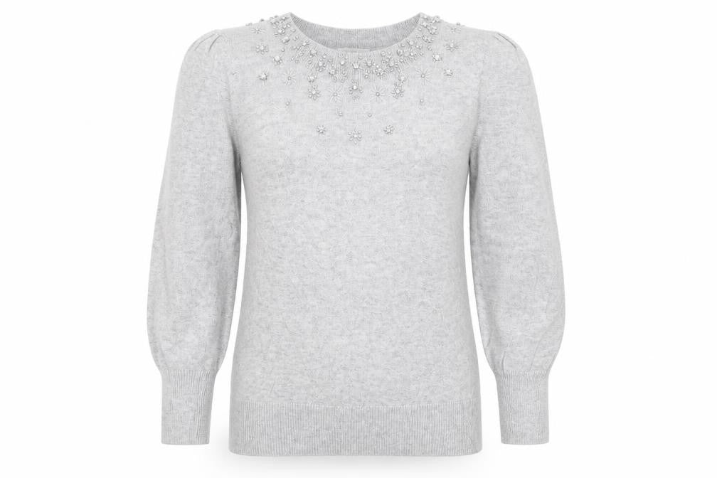 Womens UK Size M Monsoon Grey Pullover Jumper