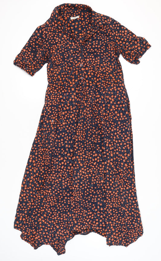 Hush Women’s Multicoloured Floral Size 10 Midi Shirt Dress
