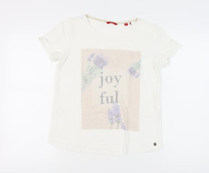 Womens UK Size 8 s.Oliver White Basic T-Shirt
