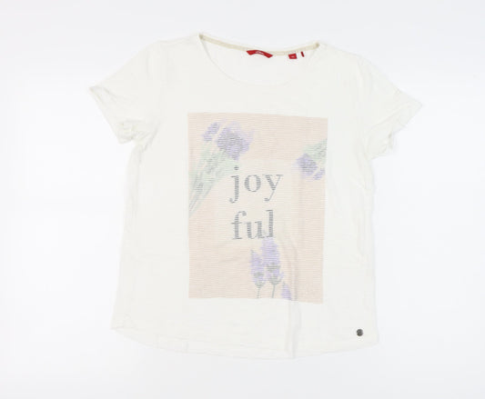 Womens UK Size 8 s.Oliver White Basic T-Shirt