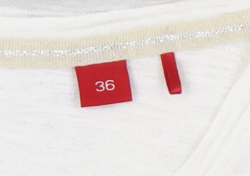Womens UK Size 8 s.Oliver White Basic T-Shirt