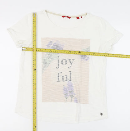 Womens UK Size 8 s.Oliver White Basic T-Shirt