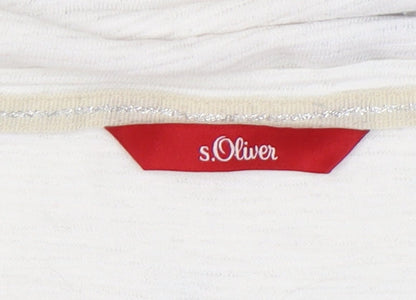 Womens UK Size 8 s.Oliver White Basic T-Shirt