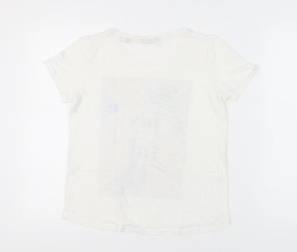 Womens UK Size 8 s.Oliver White Basic T-Shirt