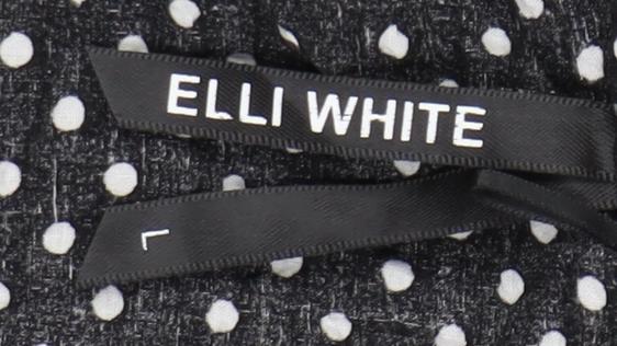 Elli White Women's Black Polka Dot Cotton Long Sleeve Shirt L