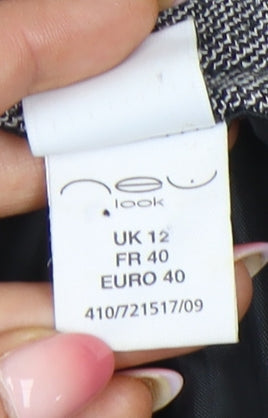 New Look Women’s Grey Herringbone A-Line Knee Length Skirt Size 12